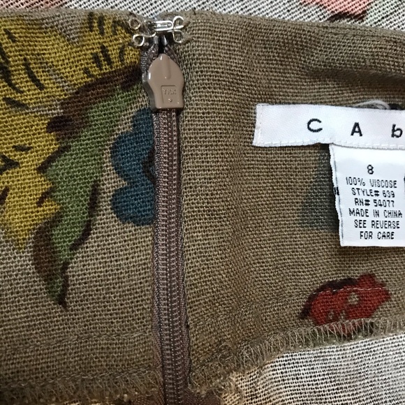 CAbi Turnberry Maggie Floral Embroidered A-Line Skirt Size 8 - Picture 8 of 12